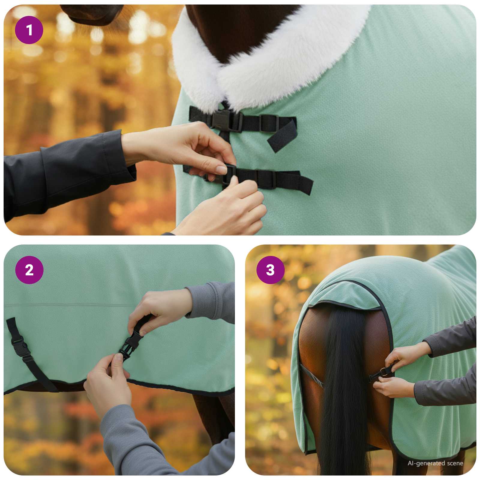 Pokrivač za konje Cjela tamno zelena 155 cm Polartec