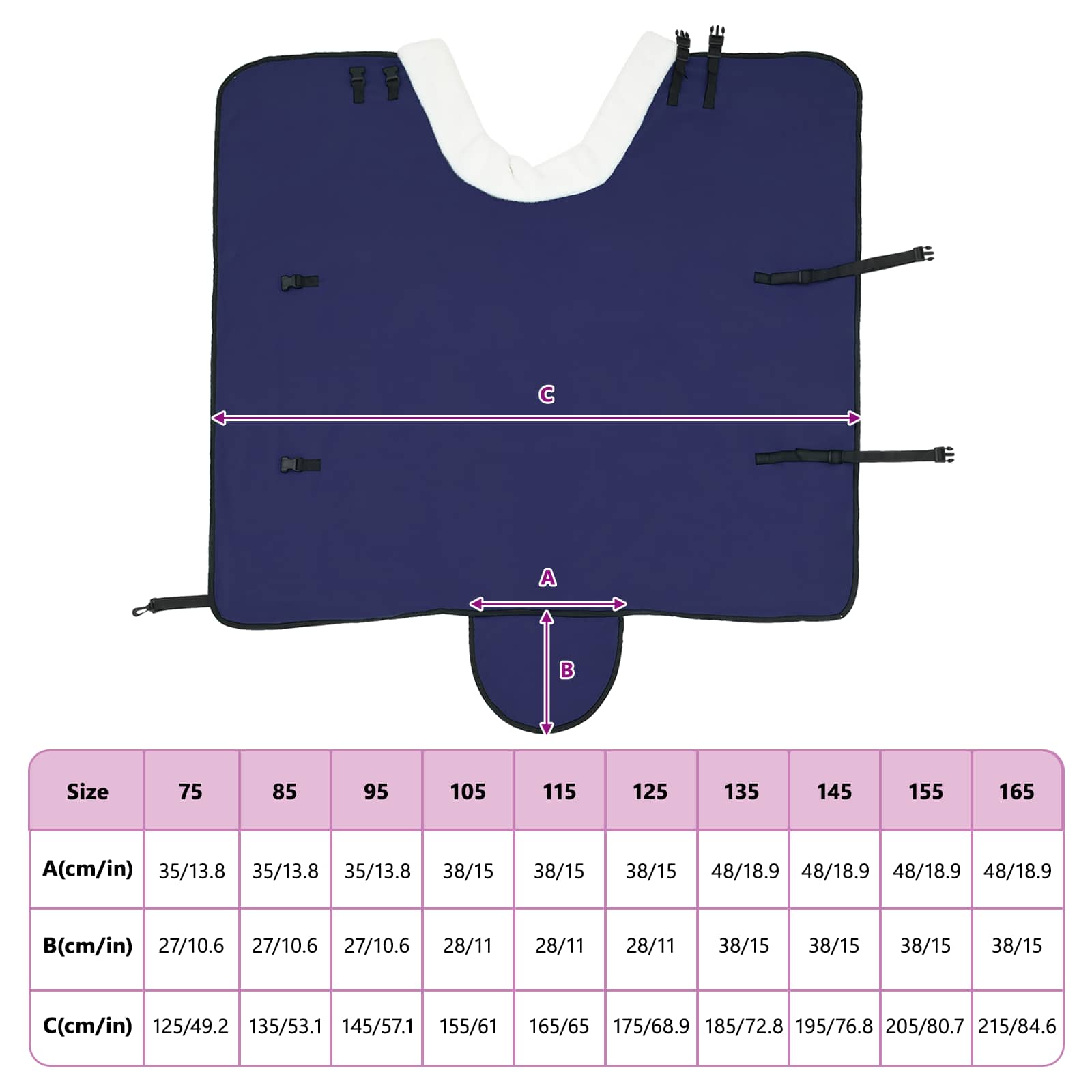 Pokrivač za konje Mornarsko plava 75 cm Polartec