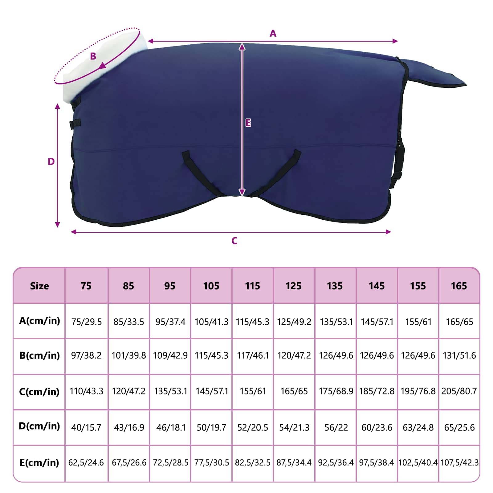 Pokrivač za konje Mornarsko plava 145 cm Polartec