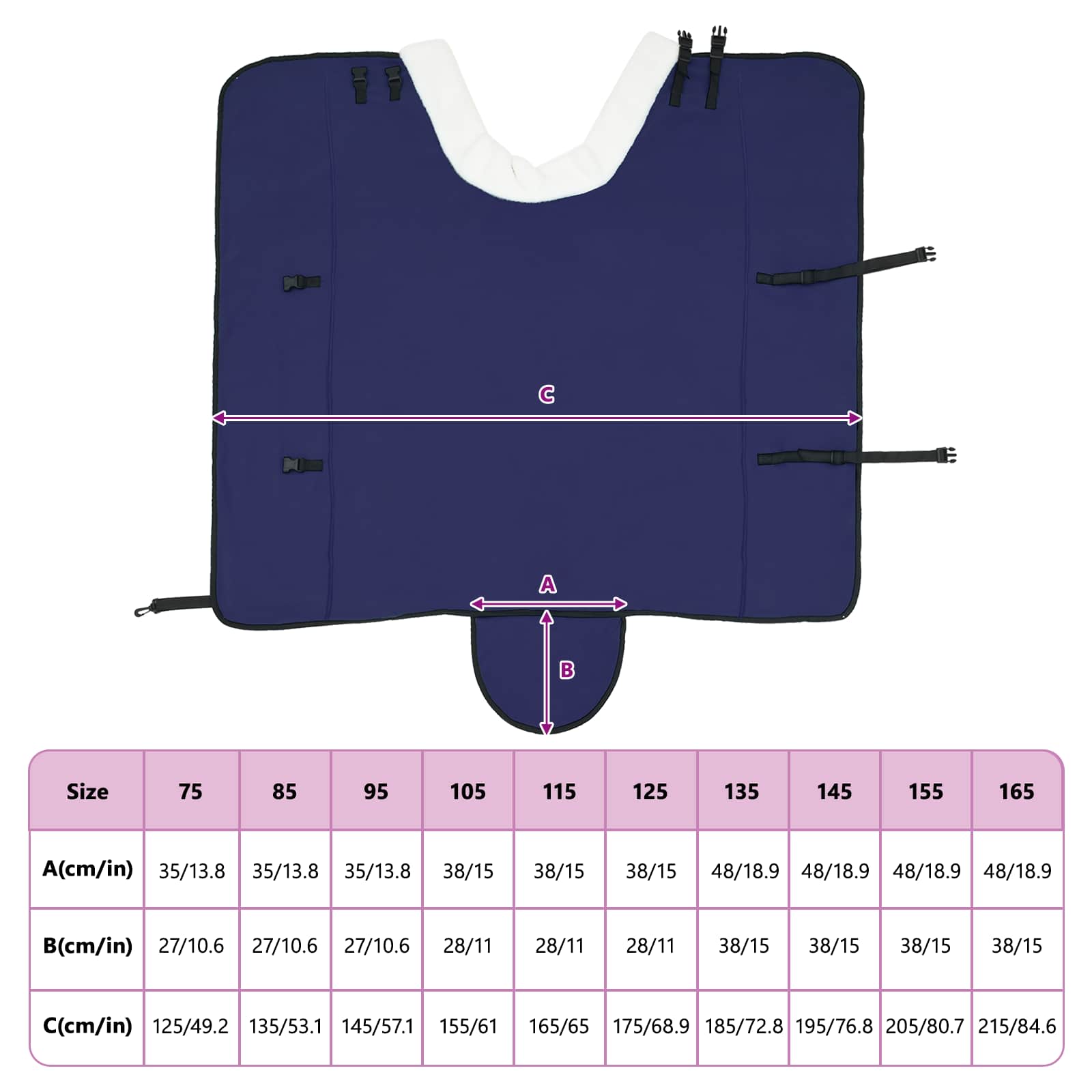 Pokrivač za konje Mornarsko plava 145 cm Polartec