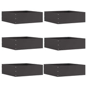 Ograda oko Travnjaka 6 pcs Crna 40 x 40 x 13 cm Čelik