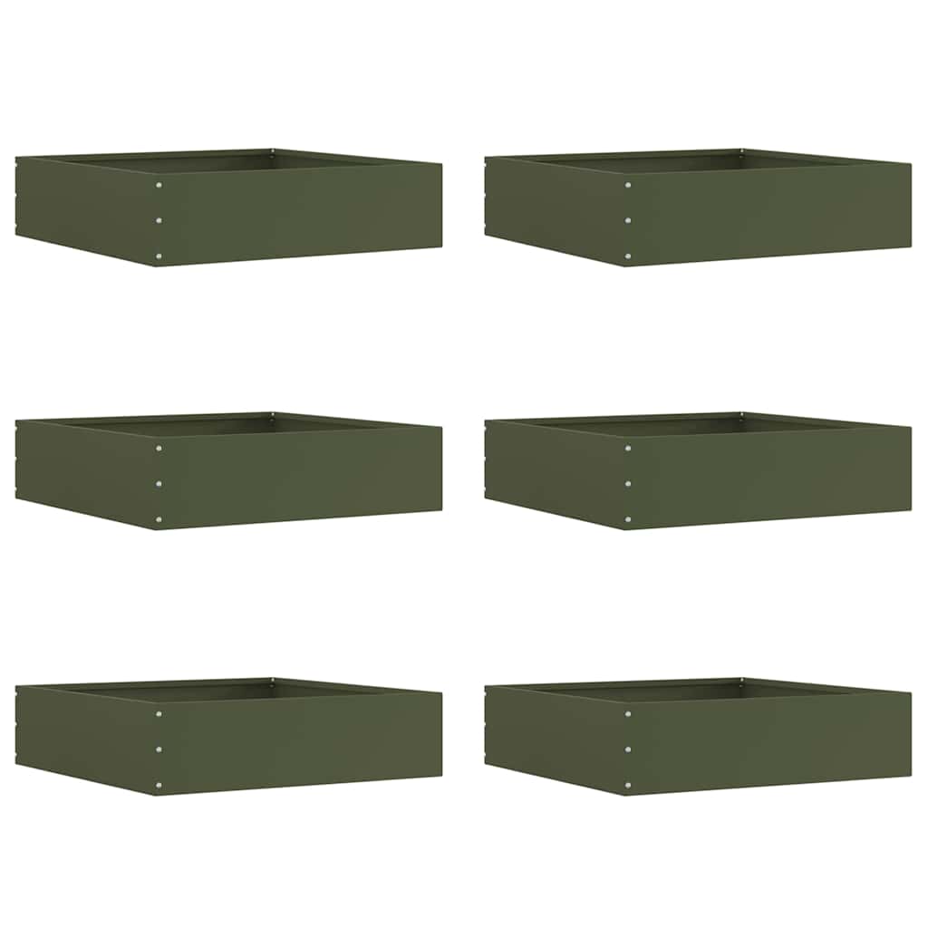 Ograda oko Travnjaka 6 pcs Maslinasto zelena 50 x 50 x 13 cm