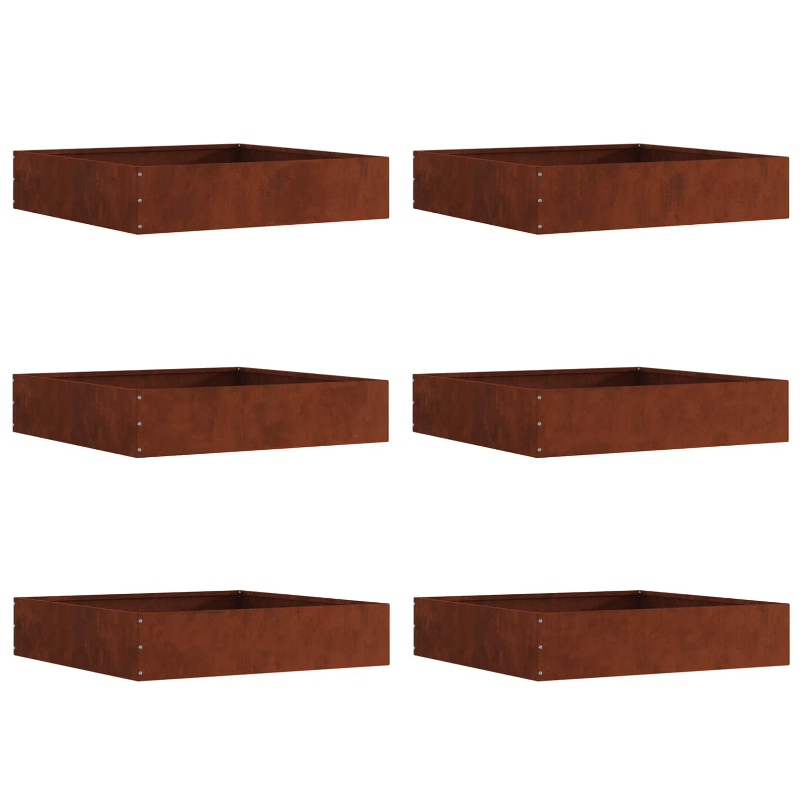 Ograda oko Travnjaka 6 pcs Rđa 60 x 60 x 13 cm