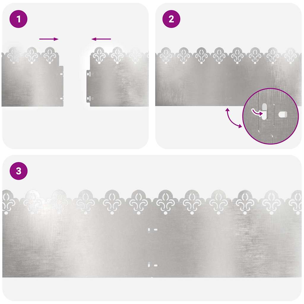 Rubnjaci za travnjak 10 pcs Srebrno 103 x 0,05 x 22 cm