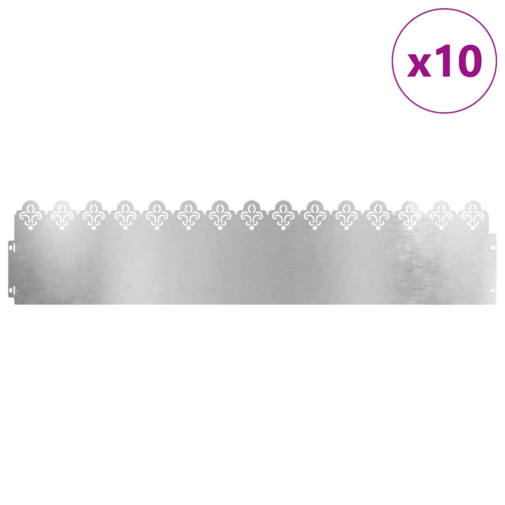 Rubnjaci za travnjak 10 pcs Srebrno 103 x 0,05 x 22 cm
