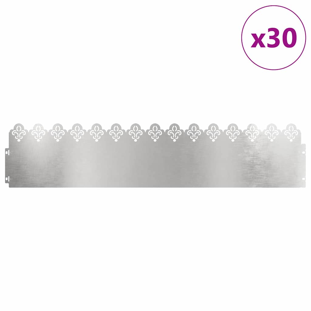 Rubnjaci za travnjak 30 pcs Srebrno 103 x 0,05 x 22 cm