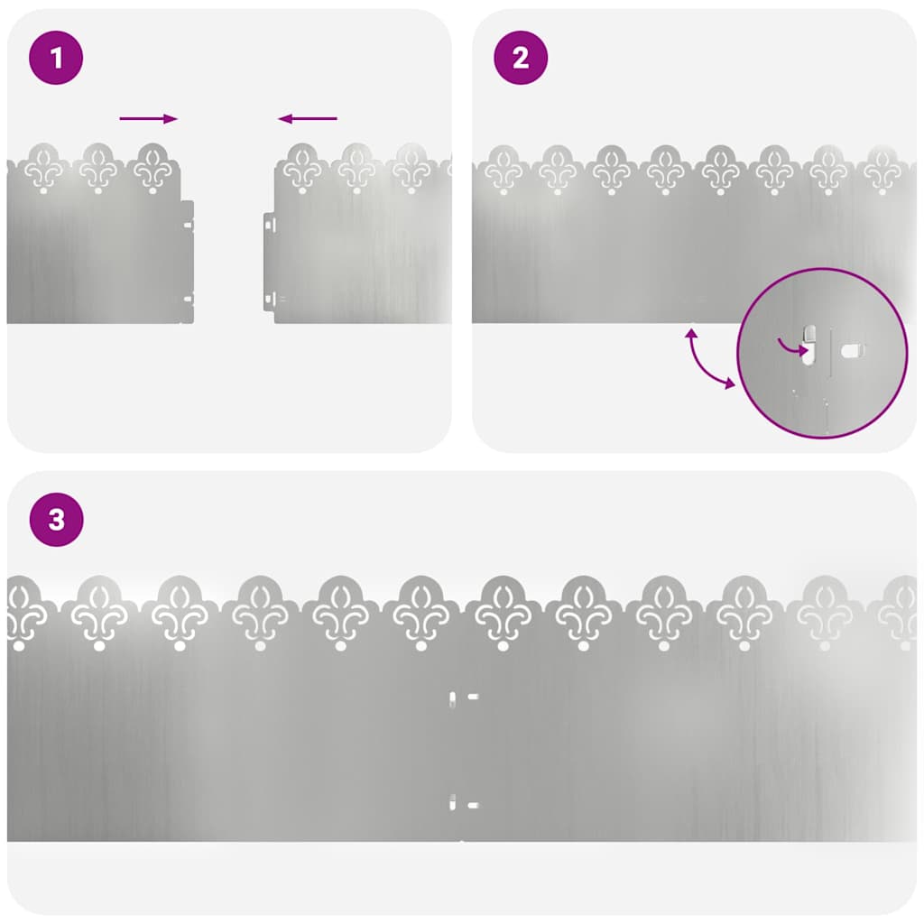 Rubnjaci za travnjak 20 pcs Srebrno 103 x 0,05 x 22 cm