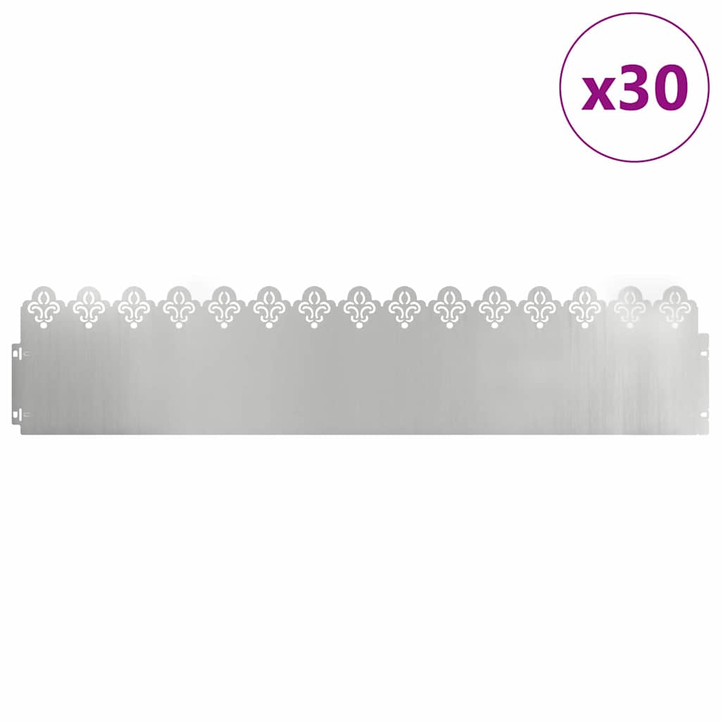 Rubnjaci za travnjak 30 pcs Srebrno 103 x 0,05 x 22 cm