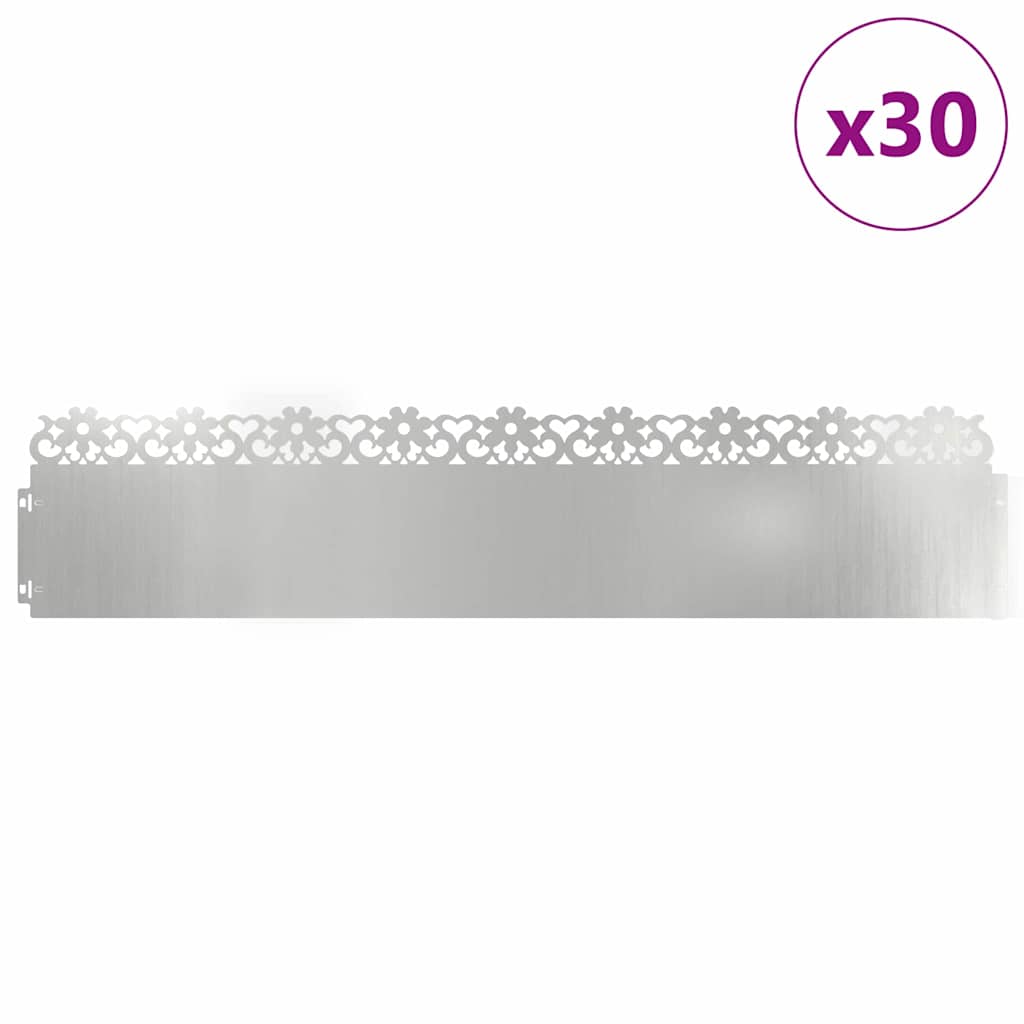 Rubnjaci za travnjak 30 pcs Srebrno 103 x 0,05 x 22 cm