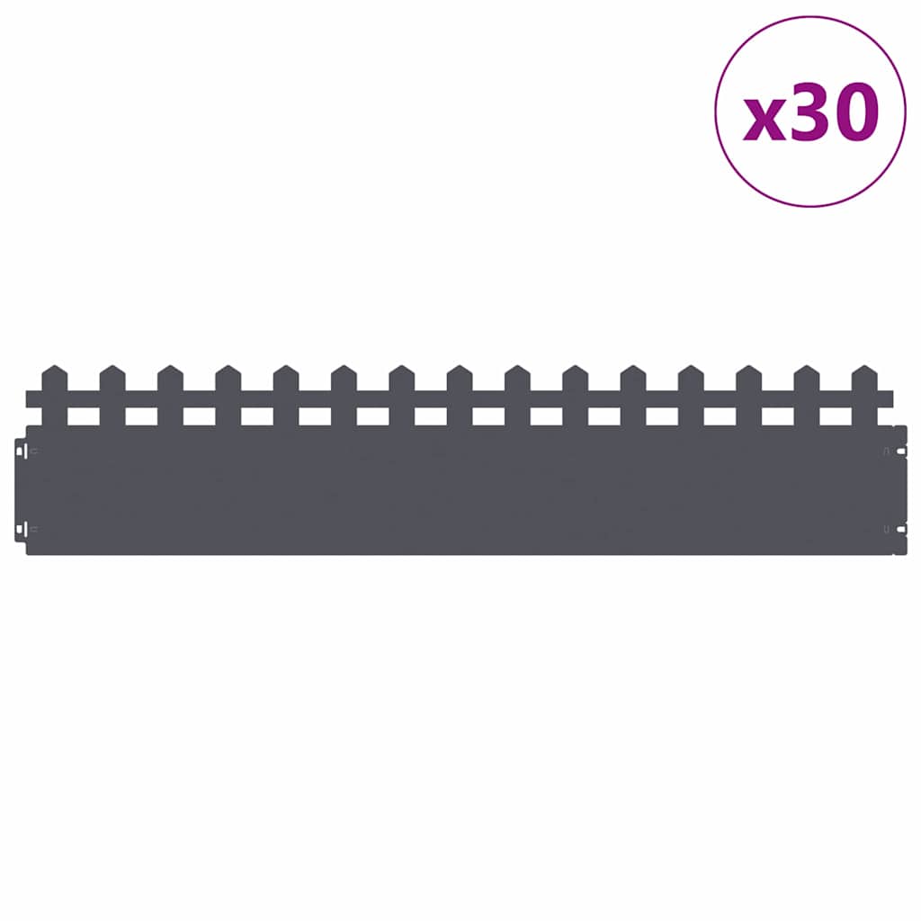 Rubnjaci za travnjak 30 pcs Antracit 103 x 0,05 x 22 cm Čelik