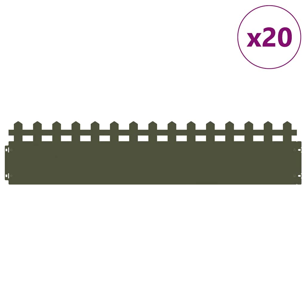 Rubnjaci za travnjak 20 pcs Maslinasto zelena