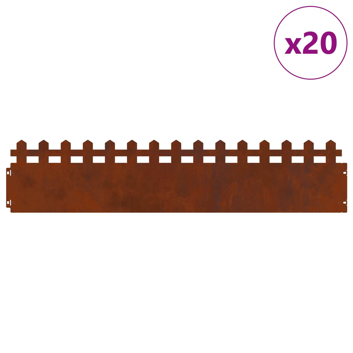 Rubnjaci za travnjak 20 pcs 103 x 0,05 x 22 cm Rđa