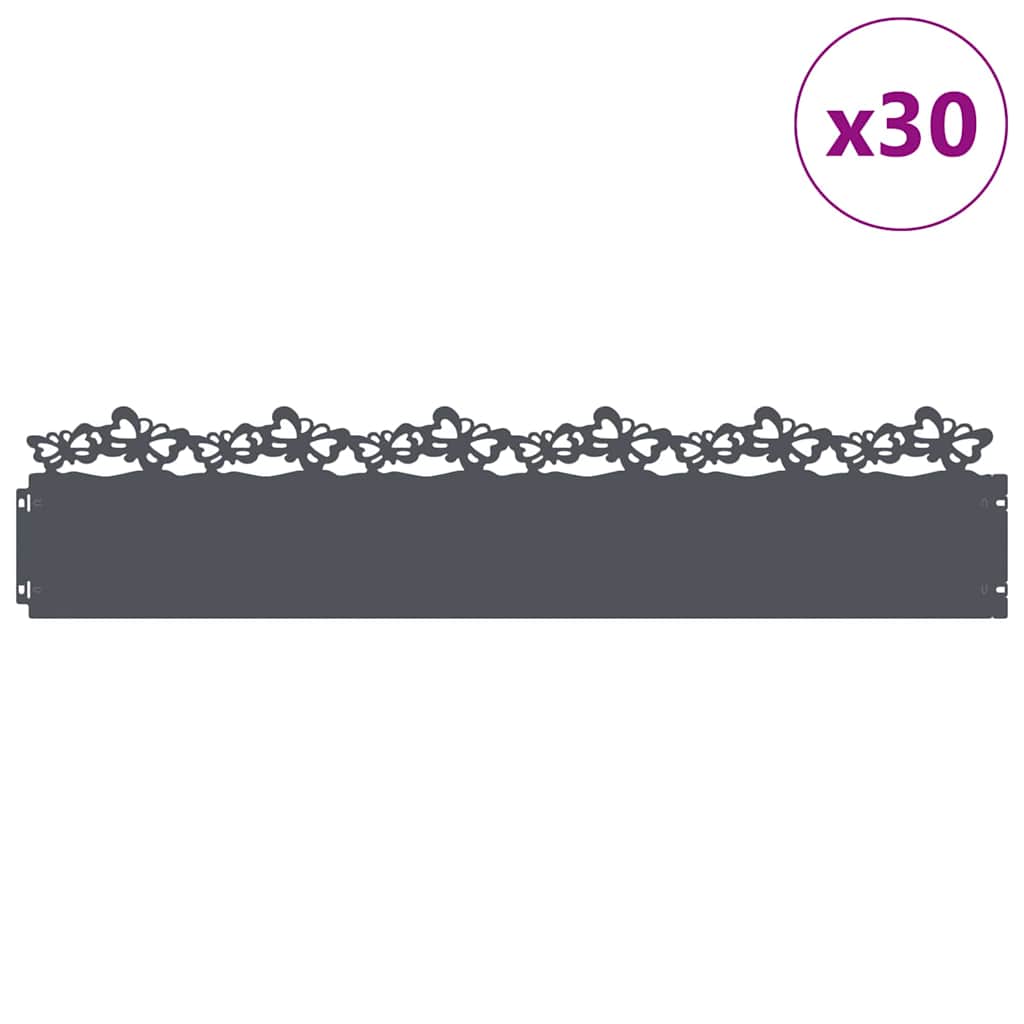 Rubnjaci za travnjak 30 pcs Antracit 103 x 0,05 x 22 cm Čelik
