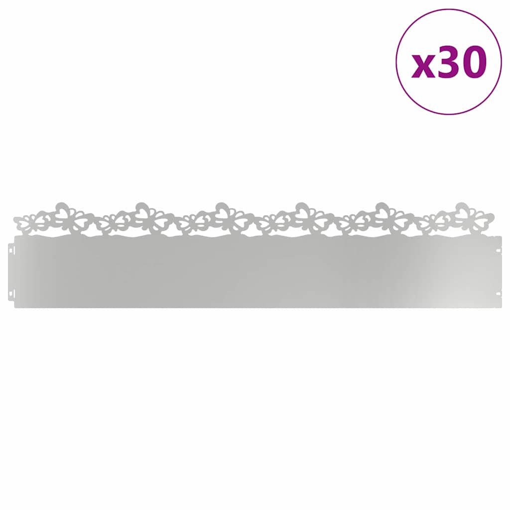 Rubnjaci za travnjak 30 pcs Srebrno 103 x 0,05 x 22 cm