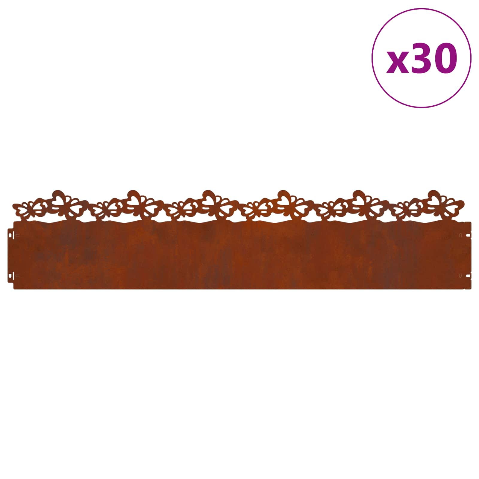 Rubnjaci za travnjak 30 pcs Rđa 103 x 0,05 x 22 cm