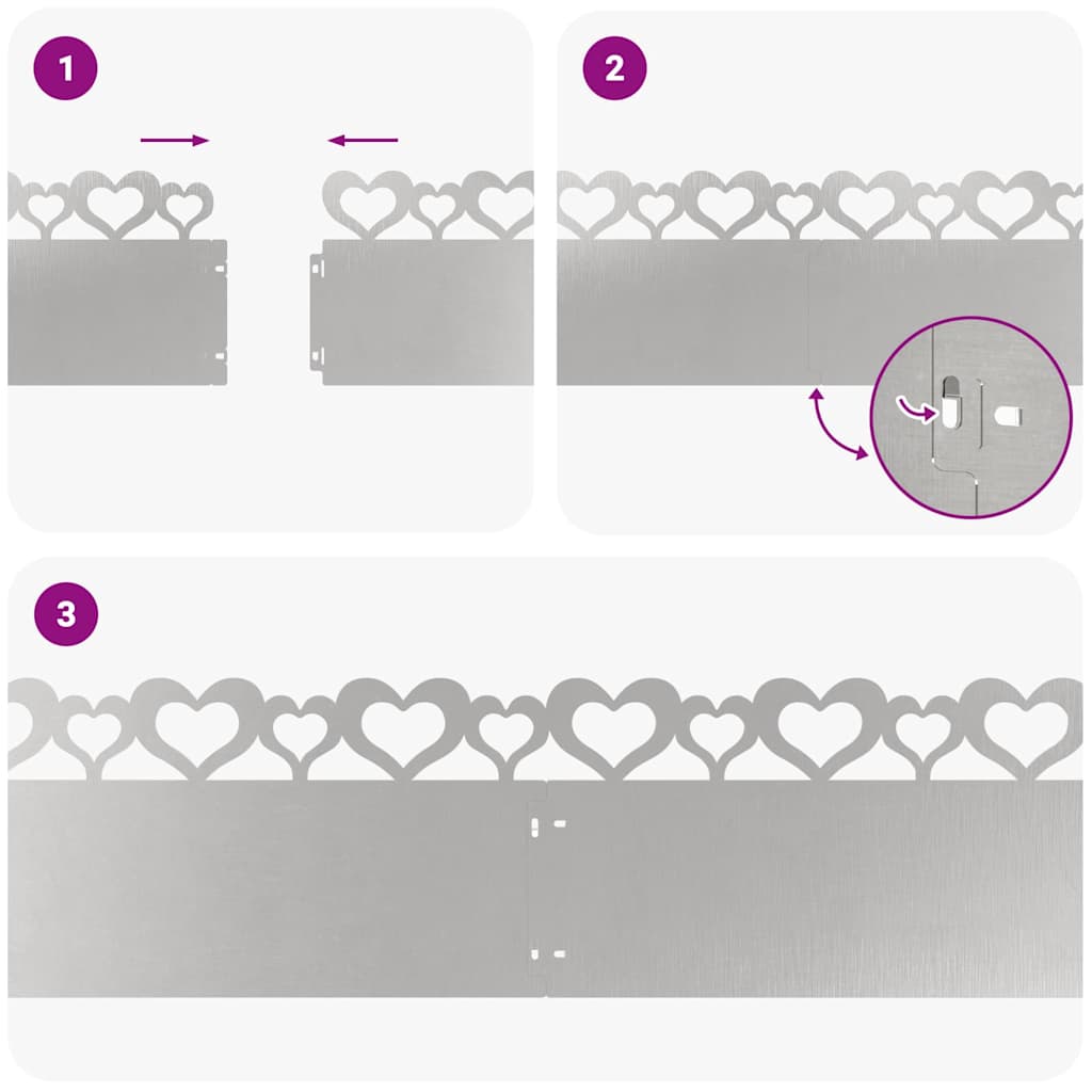 Rubnjaci za travnjak 10 pcs Srebrno 103 x 0,05 x 22 cm