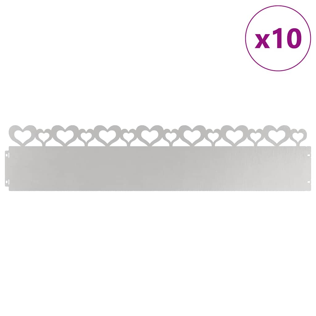 Rubnjaci za travnjak 10 pcs Srebrno 103 x 0,05 x 22 cm