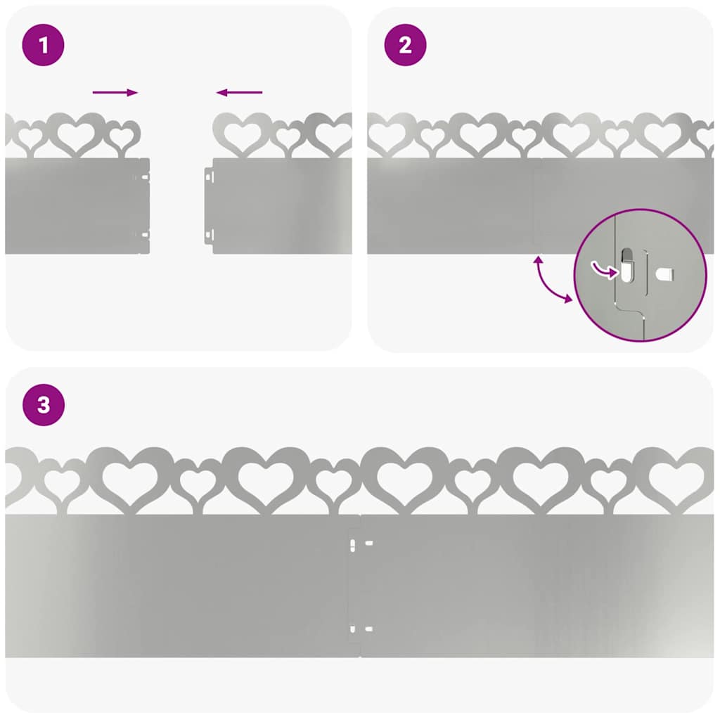 Rubnjaci za travnjak 10 pcs Srebrno 103 x 0,05 x 22 cm