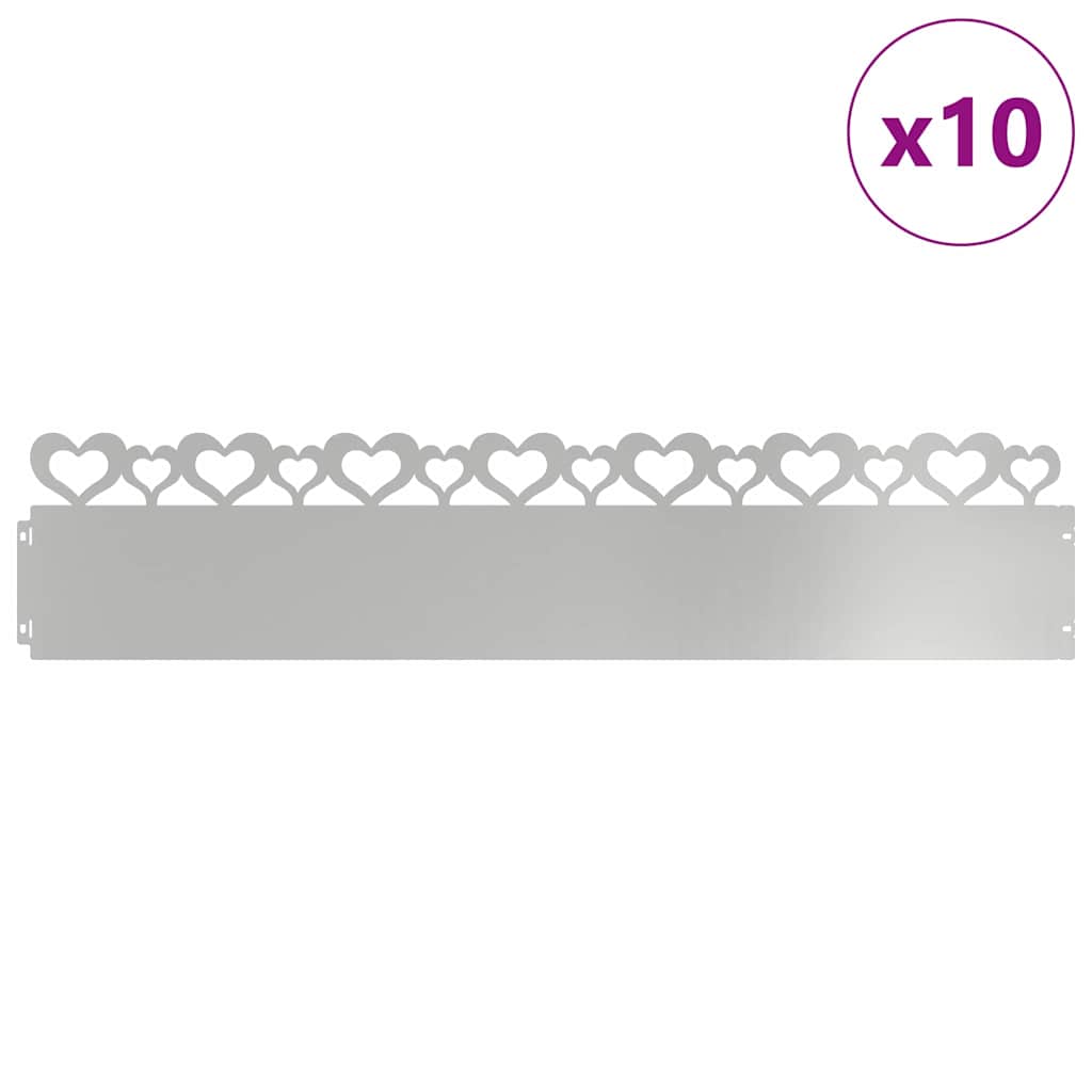 Rubnjaci za travnjak 10 pcs Srebrno 103 x 0,05 x 22 cm