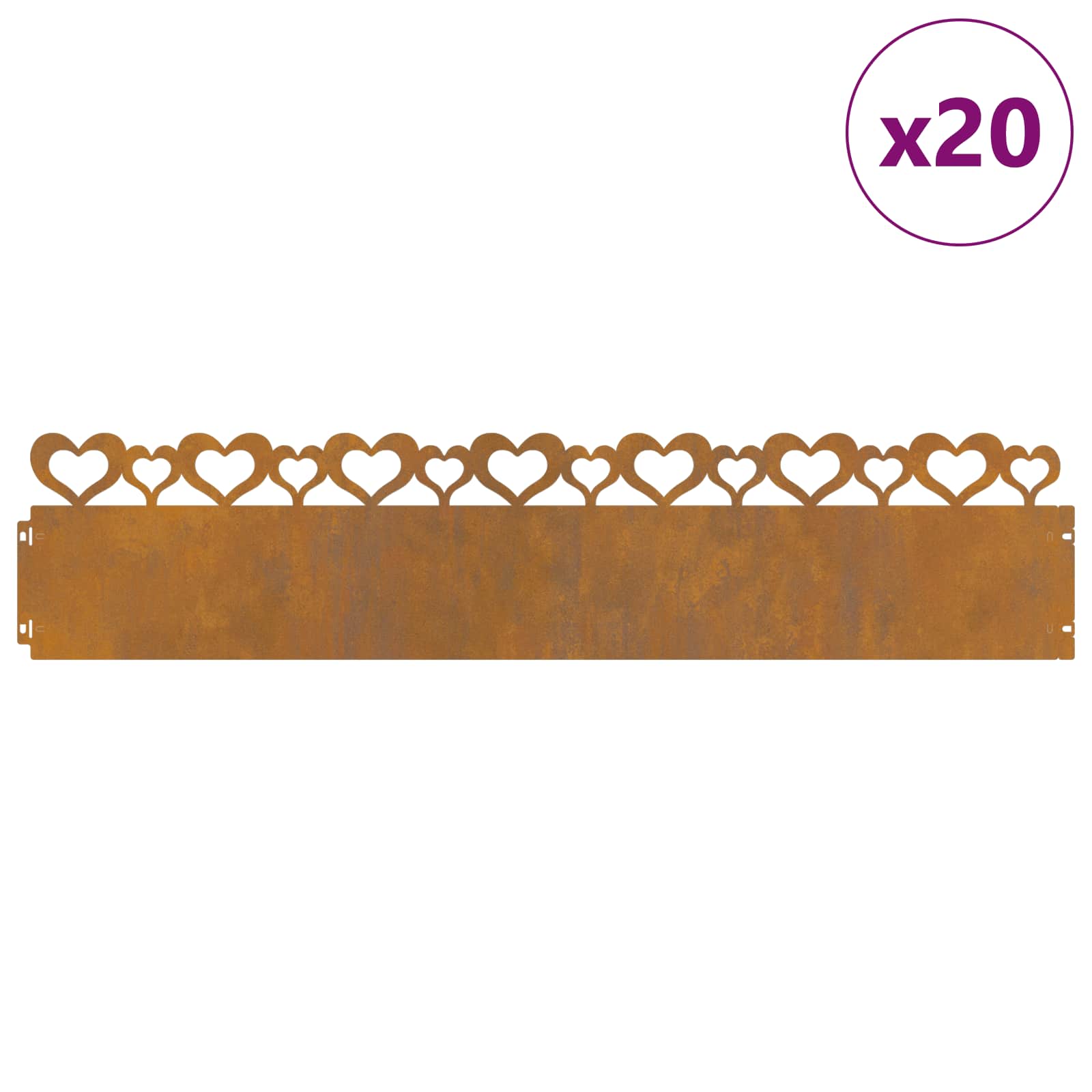 Rubnjaci za travnjak 20 pcs Rđa 103 x 0,05 x 22 cm