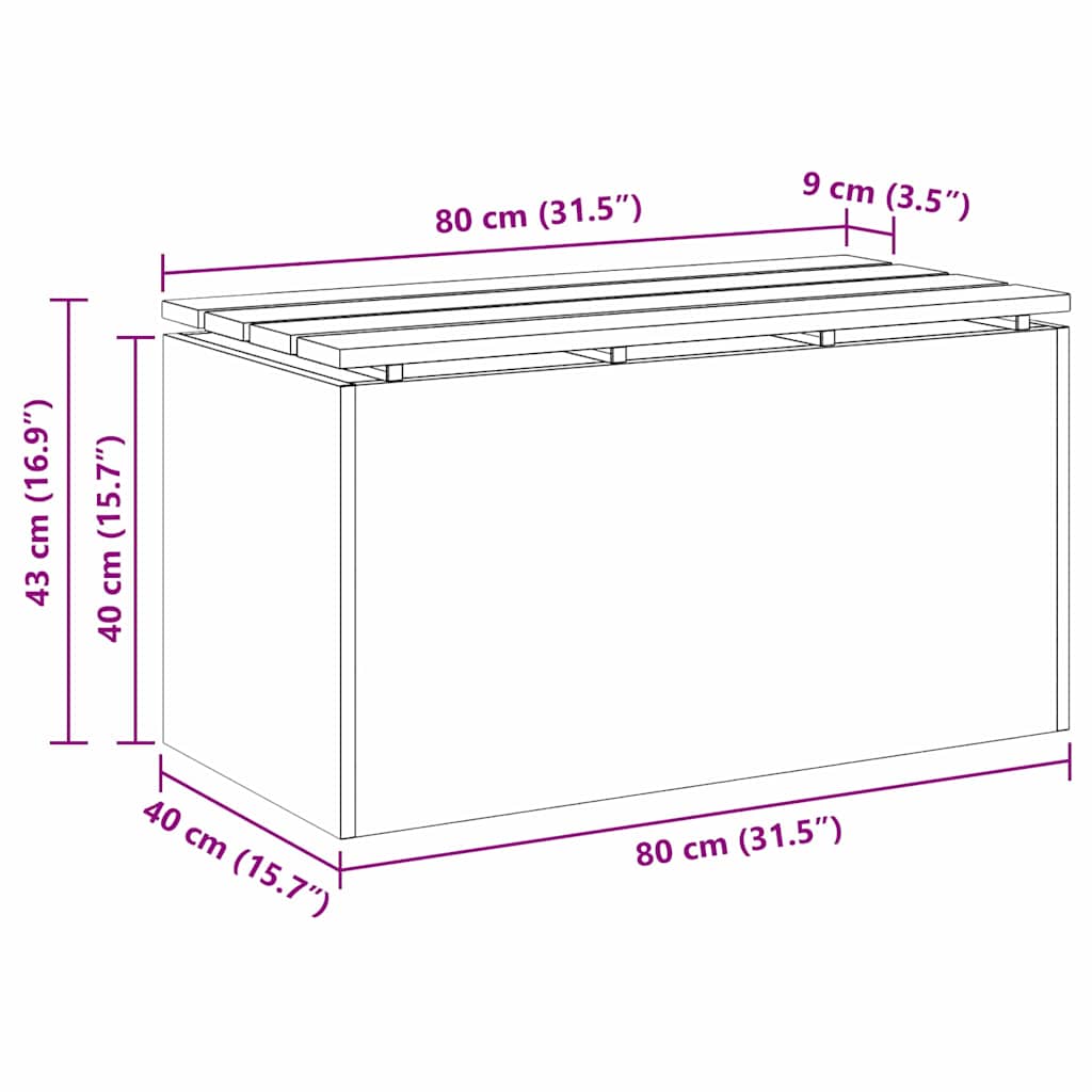 Vrtna klupa Crna 80 x 40 x 43 cm Čelik