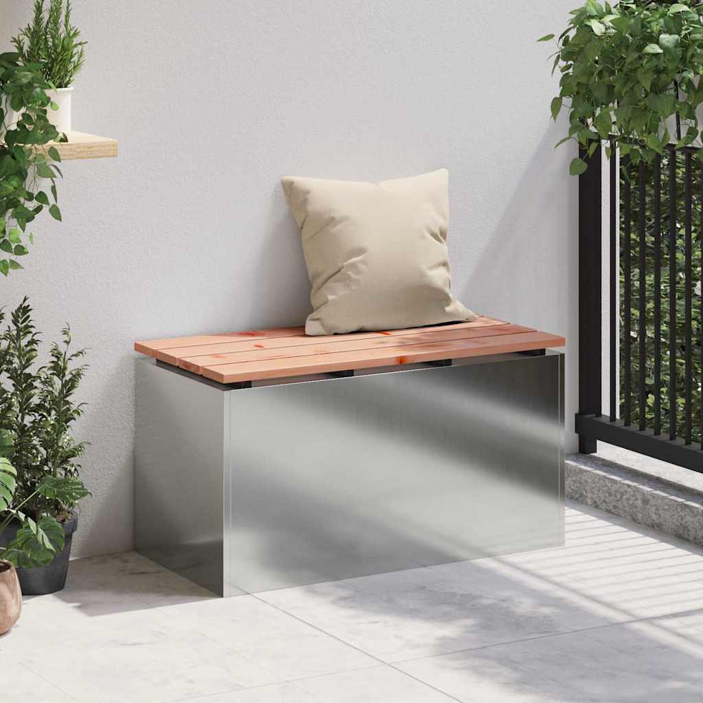 Vrtna klupa Srebrno 80 x 40 x 43 cm Pocinčani čelik