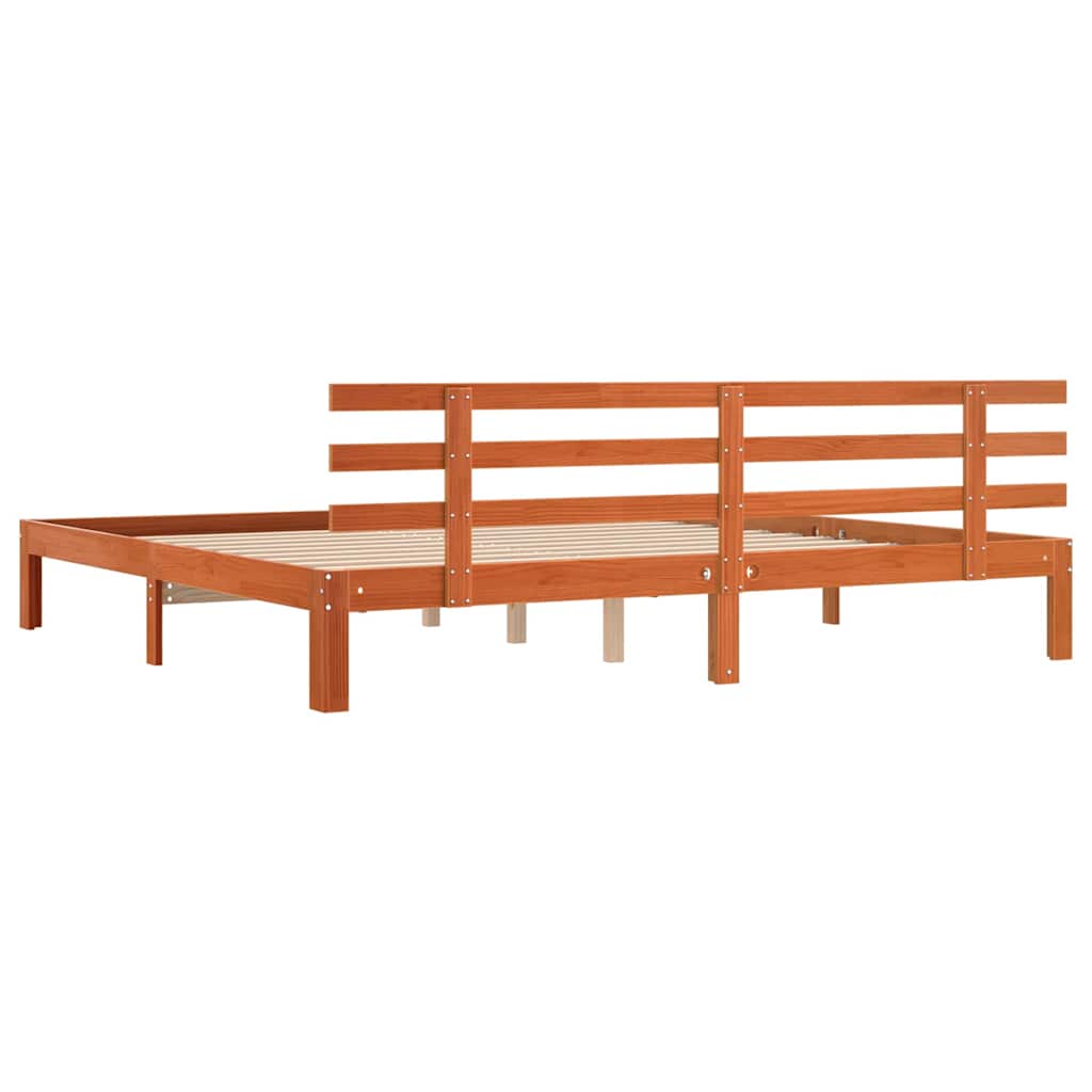Krevetna konstrukcija Vosak smeđa 203.5 x 205.5 x 69.5 cm