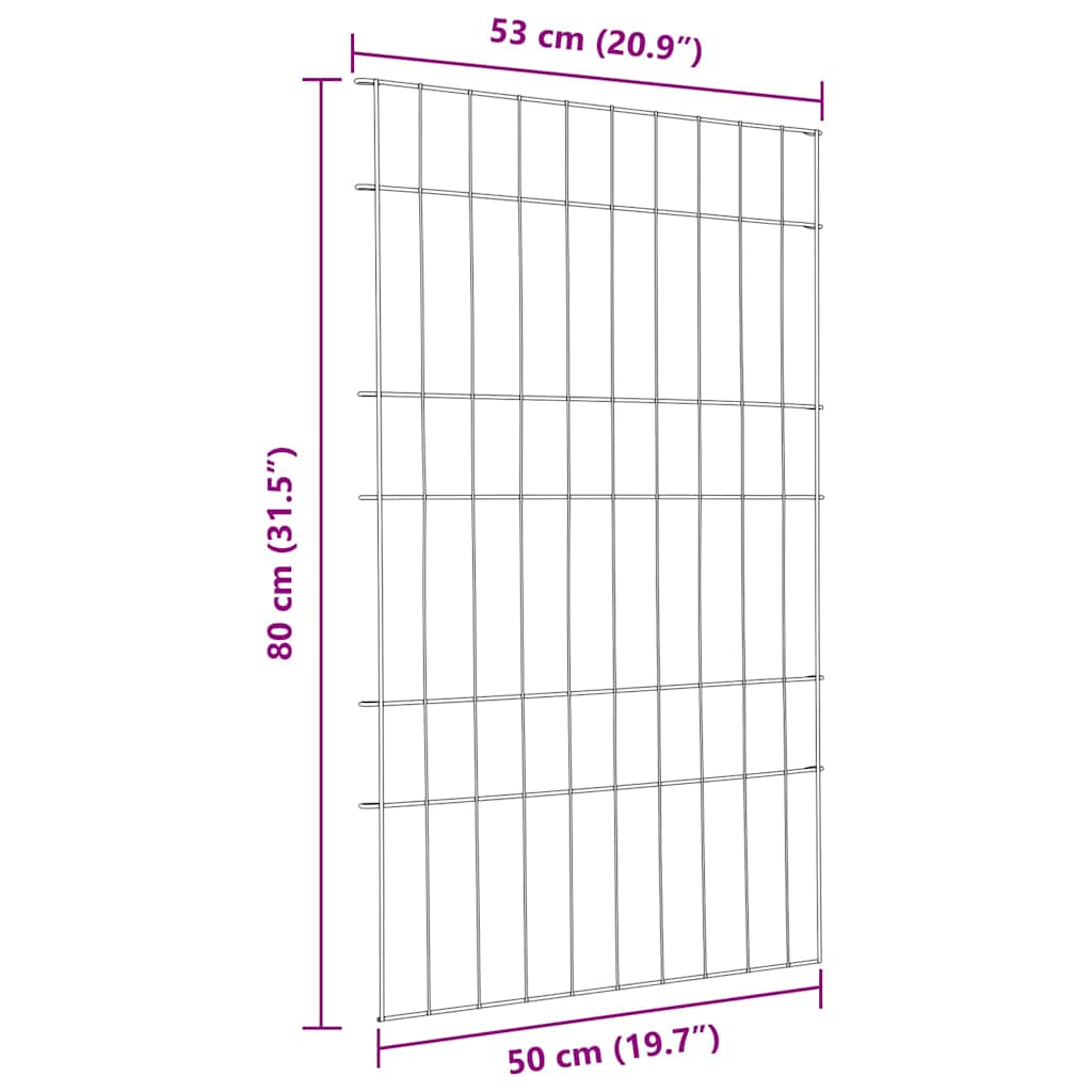Set ograde za ribnjak 8 kom. 50 x 80 cm Čelik Zelena