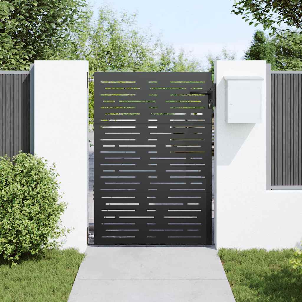 Vrtna vrata Crna 85 x 125 cm Čelik s praškastim premazom