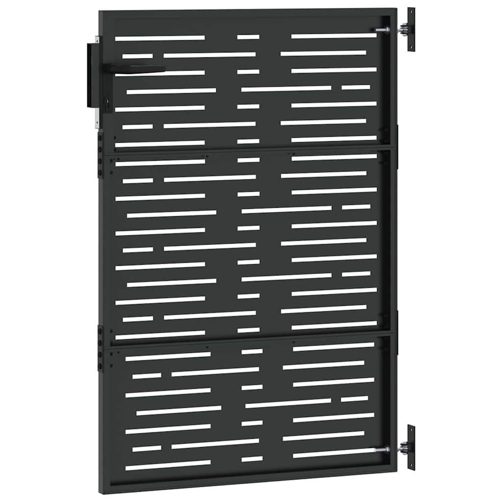Vrtna vrata Crna 85 x 125 cm Čelik s praškastim premazom