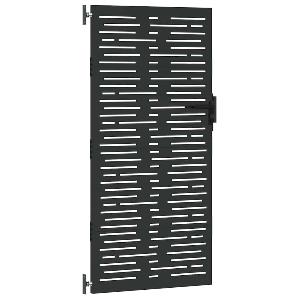 Vrtna vrata Crna 85 x 200 cm Čelik s praškastim premazom