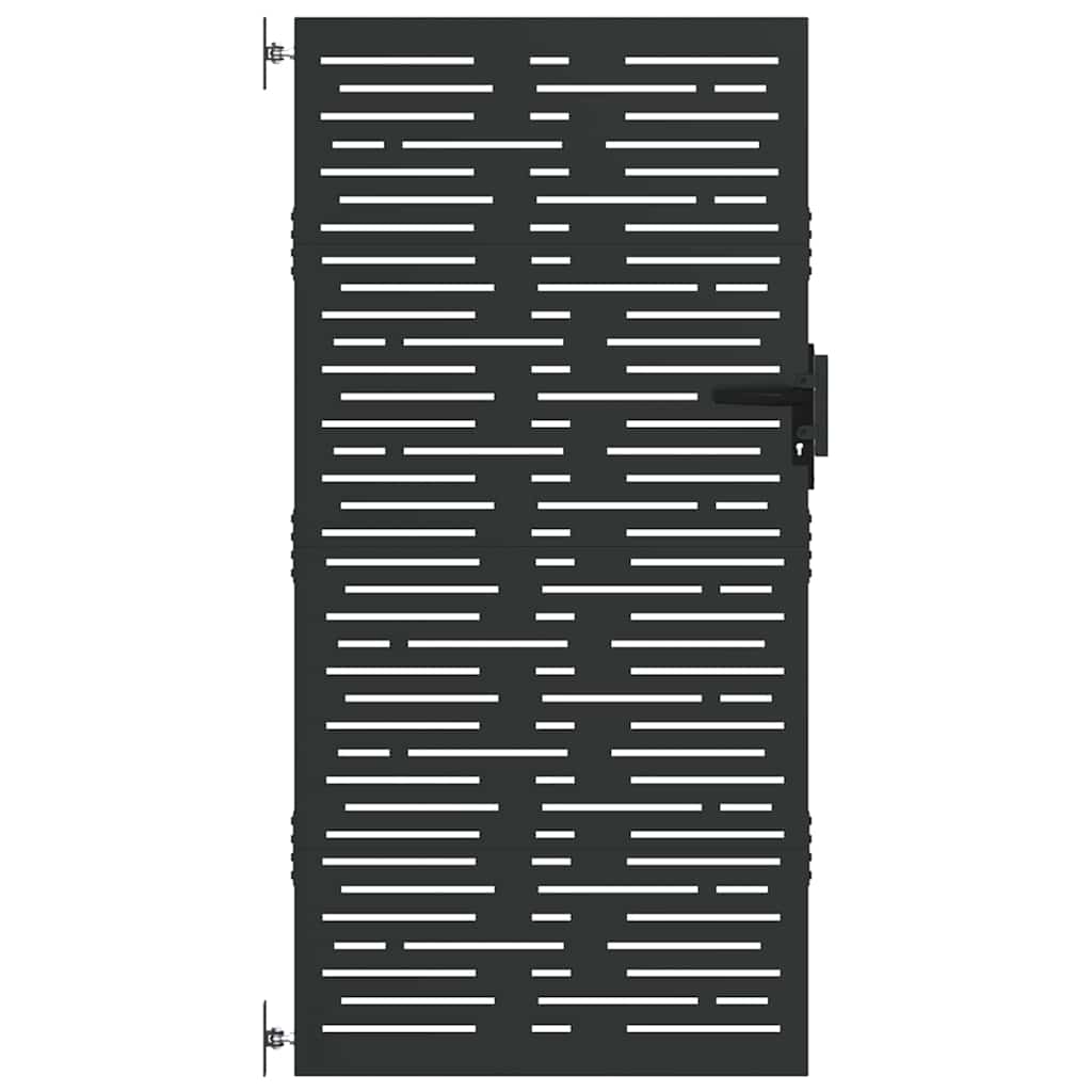 Vrtna vrata Crna 85 x 200 cm Čelik s praškastim premazom
