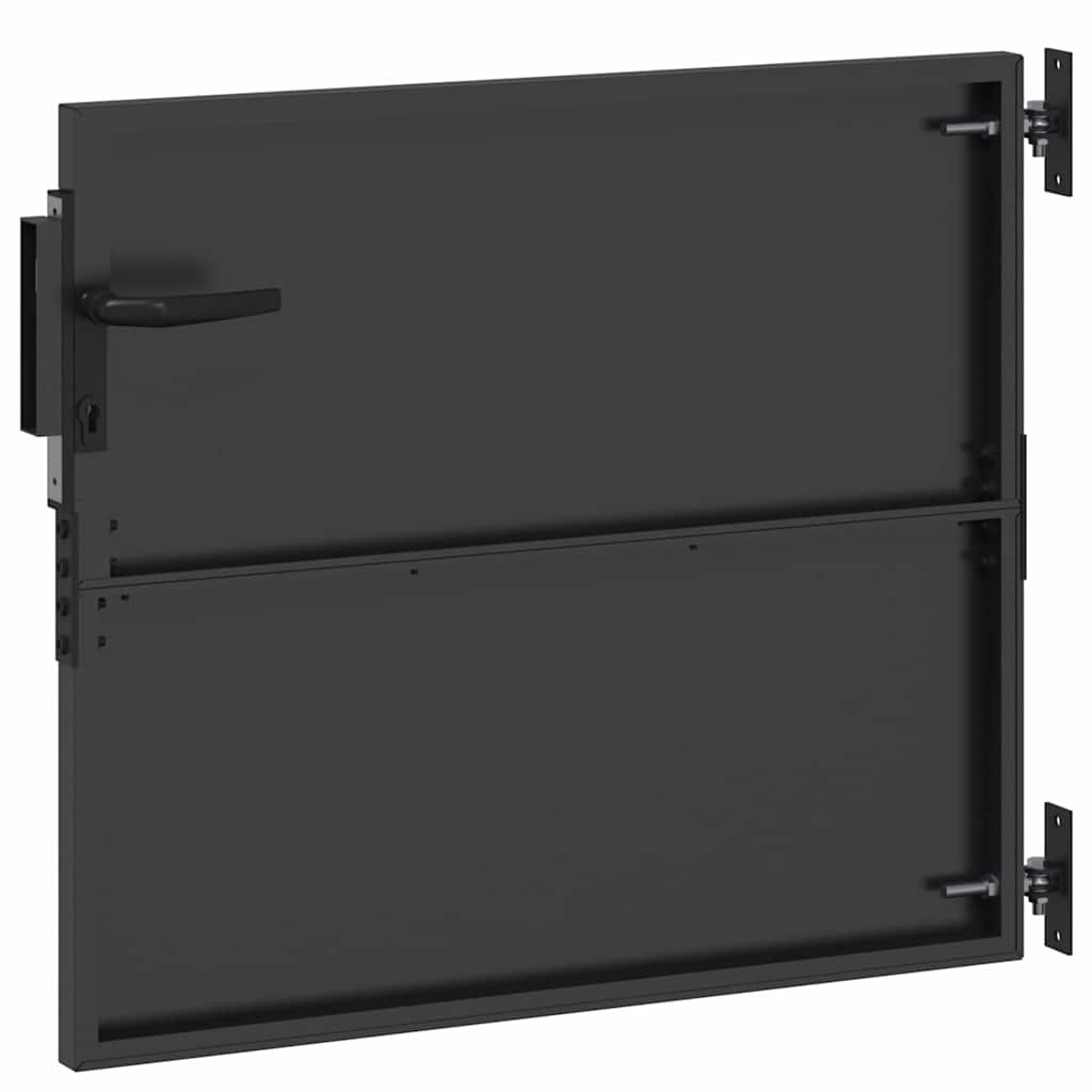 Vrtna vrata 85 x 100 cm Crna Može se zaključati