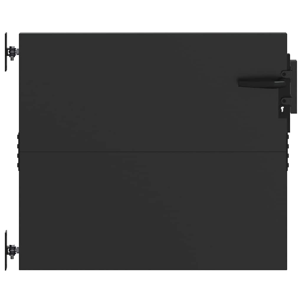 Vrtna vrata 85 x 100 cm Crna Može se zaključati