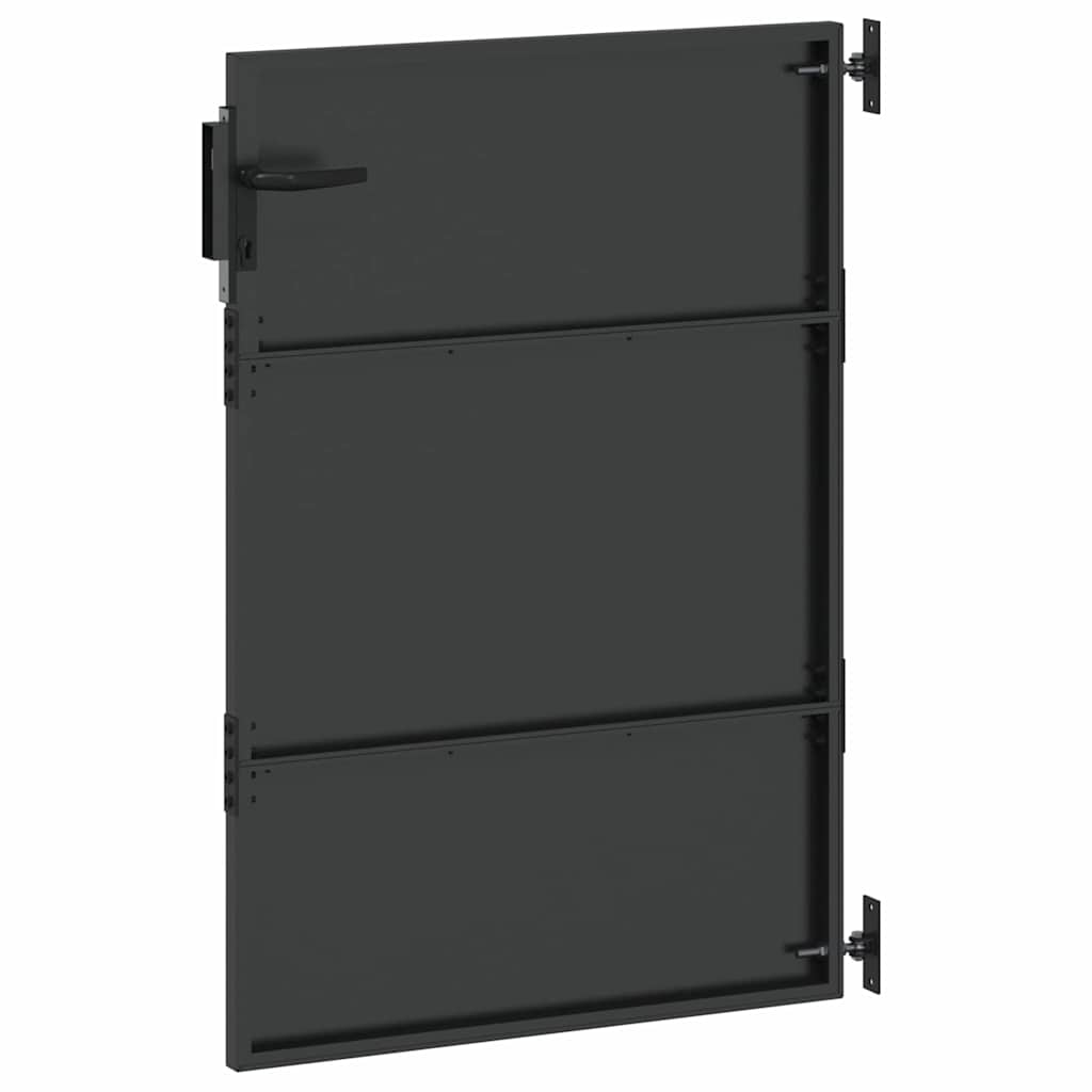 Vrtna vrata Crna 85 x 150 cm Čelik s praškastim premazom
