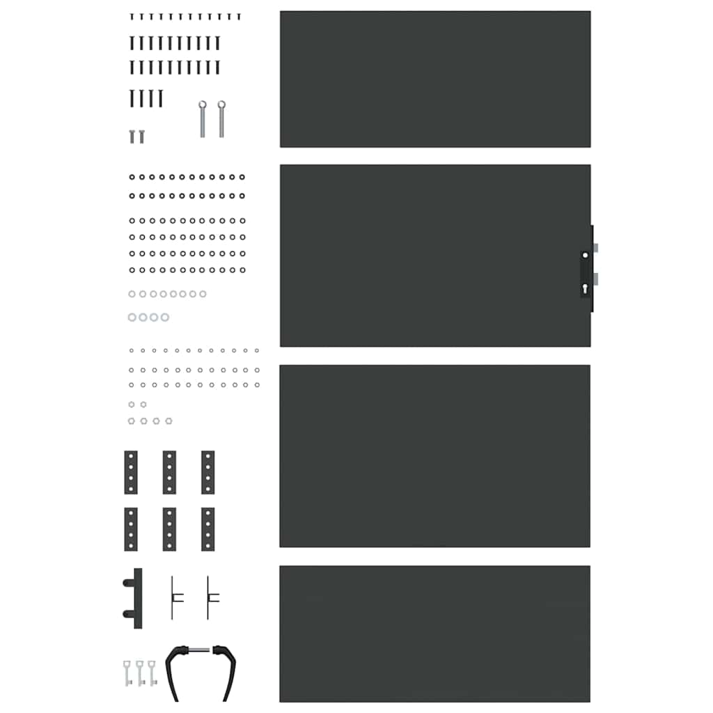 Vrtna vrata Crna 85 x 175 cm Čelik s praškastim premazom