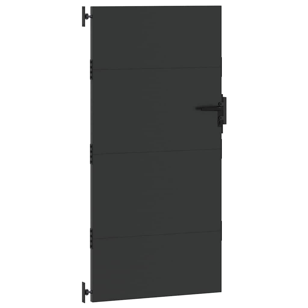Vrtna vrata Crna 85 x 200 cm Čelik s praškastim premazom