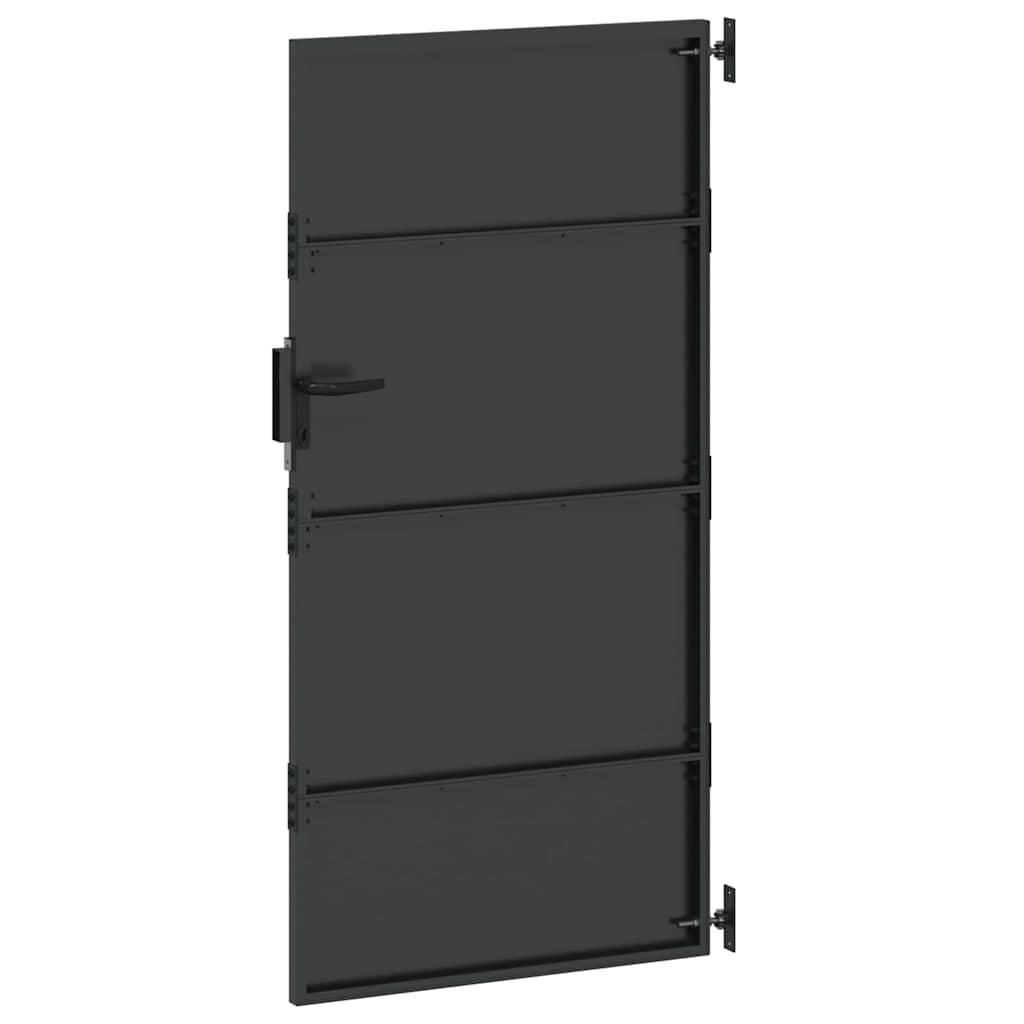 Vrtna vrata 85 x 200 cm Crna Može se zaključati