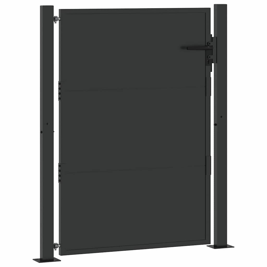 Vrtna vrata 110 x 130 cm Crna Može se zaključati