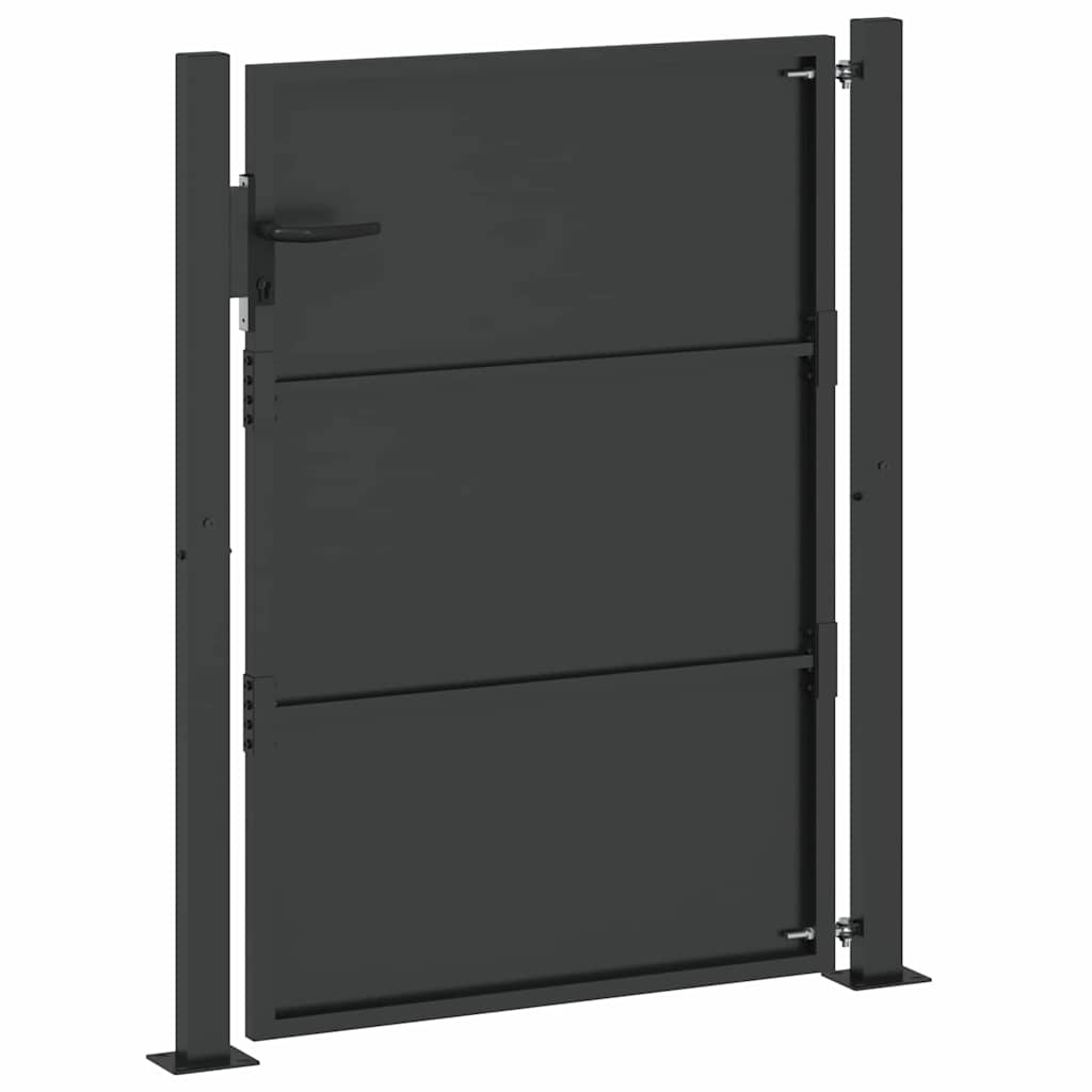 Vrtna vrata 110 x 130 cm Crna Može se zaključati