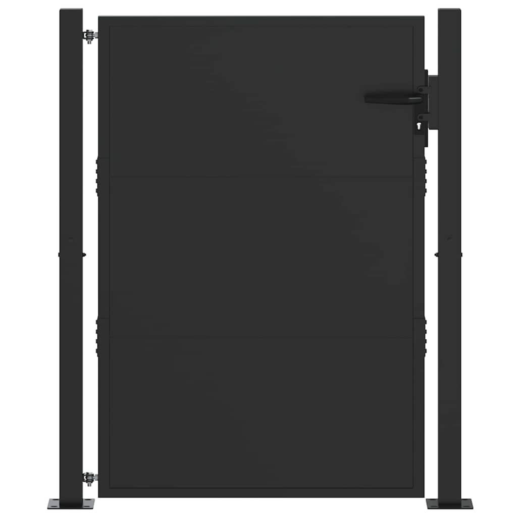 Vrtna vrata 110 x 130 cm Crna Može se zaključati
