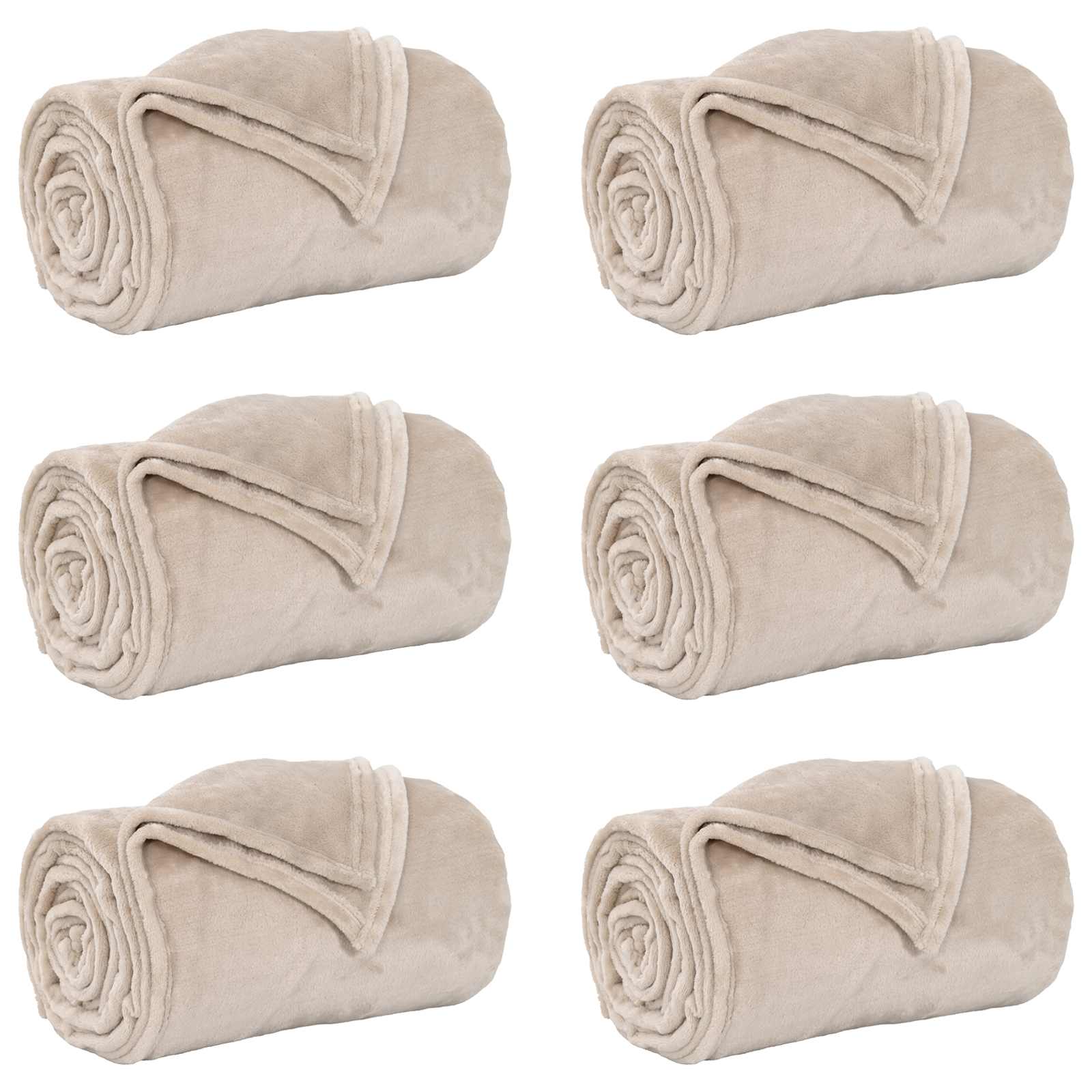 Pokrivači za bacanje 6 pcs Bež 150 x 200 cm Runo