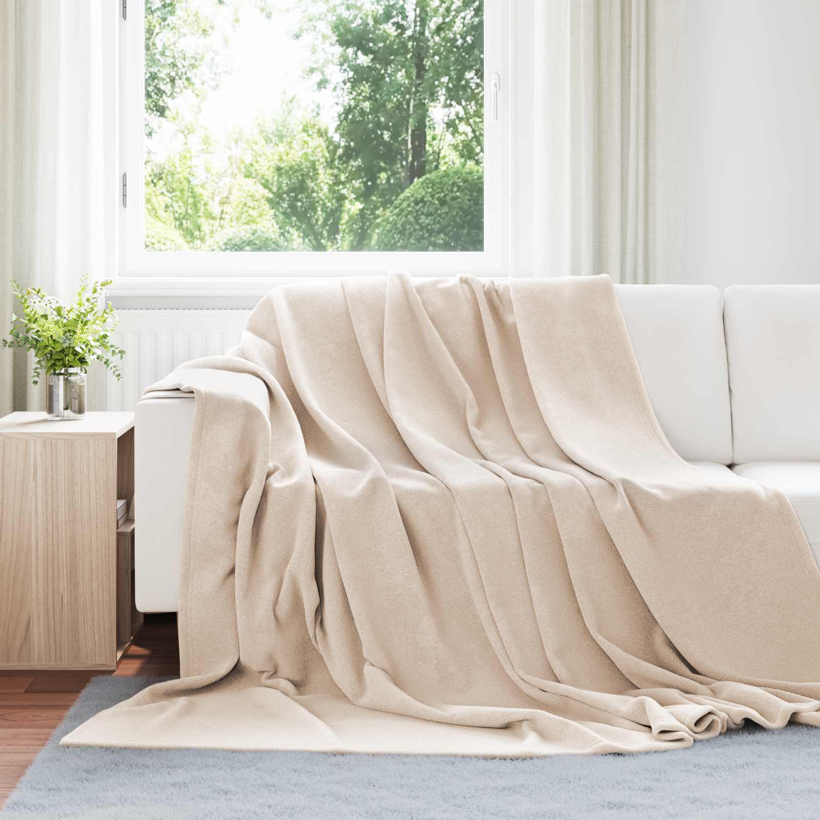 Pokrivači za bacanje 6 pcs Bež 220 x 240 cm Runo