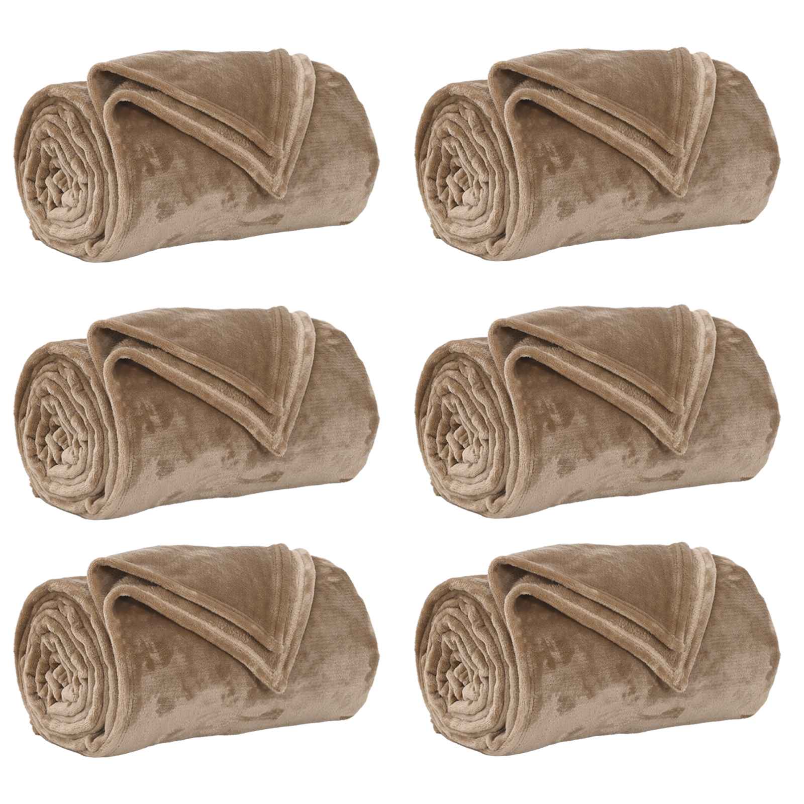 Pokrivači za bacanje 6 pcs Kamel 130 x 150 cm Runo