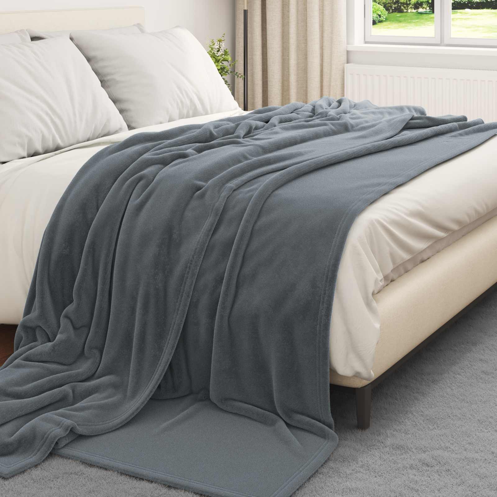 Pokrivači za bacanje 6 pcs Tamno siva 240 x 270 cm Runo