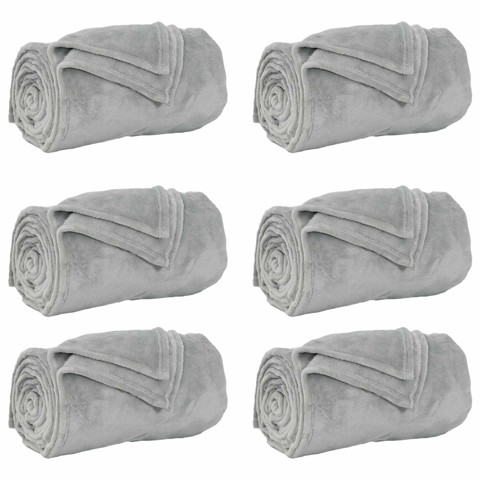 Pokrivači za bacanje 6 pcs Siva 150 x 200 cm Runo