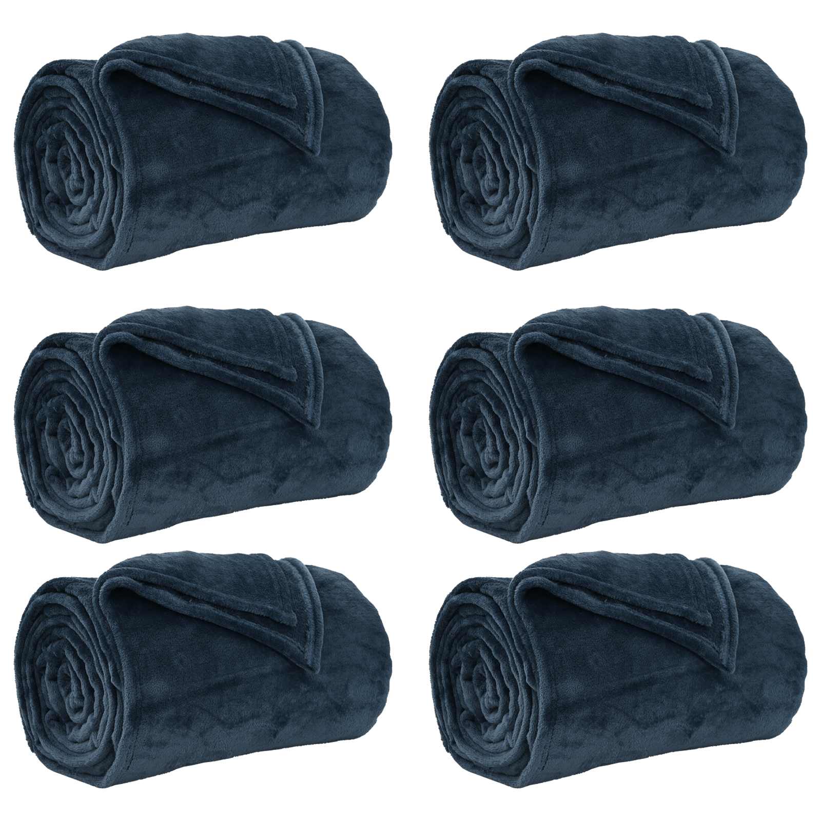 Pokrivači za bacanje 6 pcs Mornarsko plava 220 x 240 cm Runo