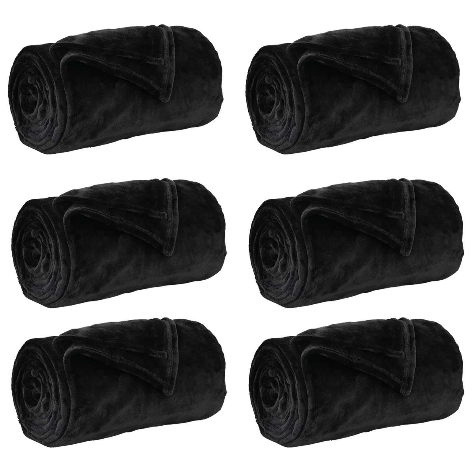 Pokrivači za bacanje 6 pcs Crna 130 x 150 cm Runo