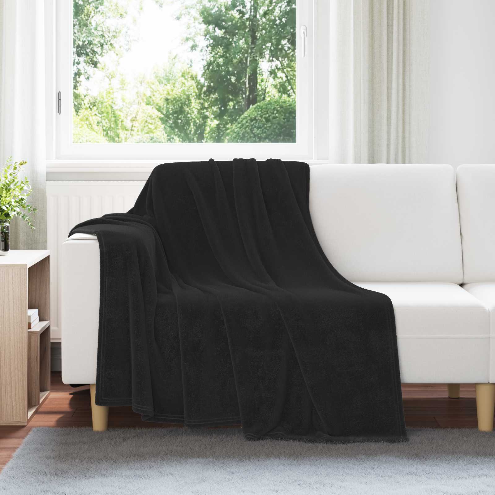 Pokrivači za bacanje 6 pcs Crna 150 x 200 cm Runo