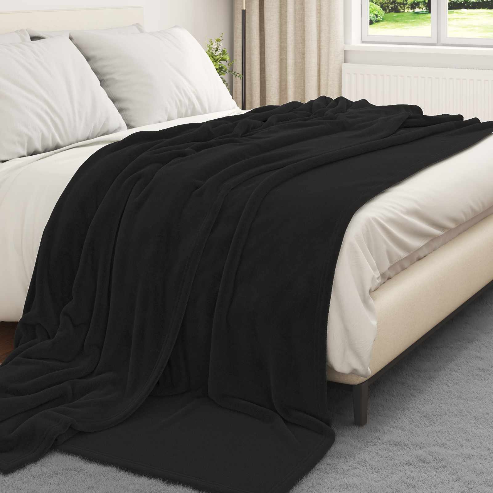 Pokrivači za bacanje 6 pcs Crna 220 x 240 cm Runo